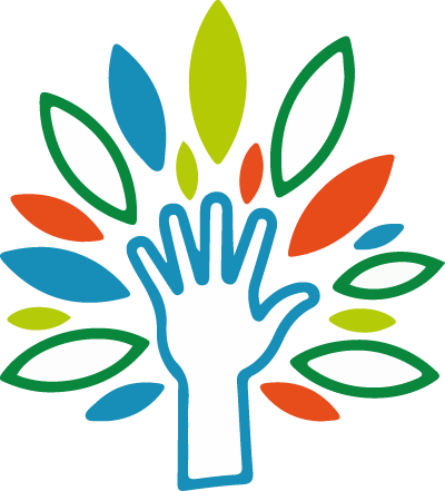 Logo Hand mit Blättern