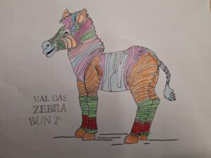 Zebras in bunt